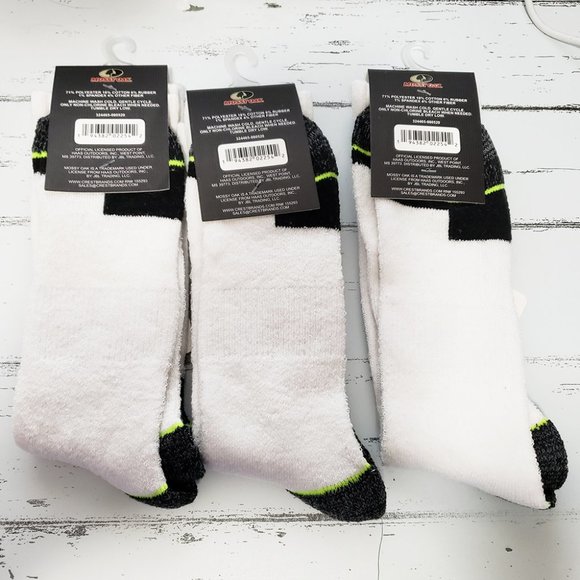 3 Pk Men's Mossy Oak Work Socks Moisture Wicking - Picture 3 of 13
